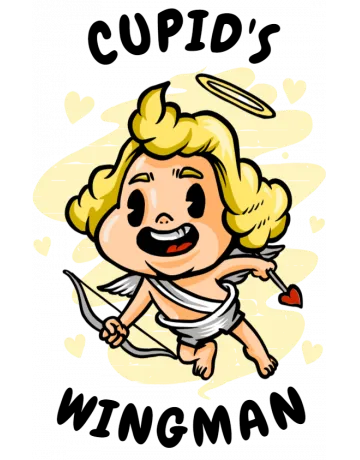 Cupid’s Wingman Bucket Hat - Front Design