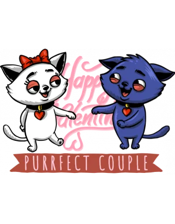 Purrfect Couple Backpack - Front Design