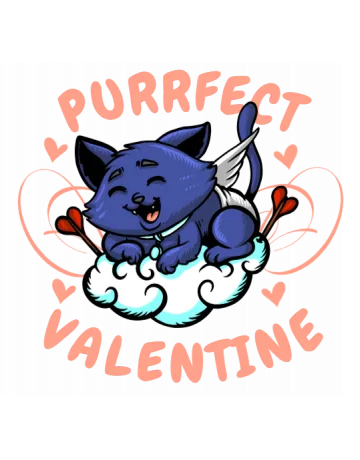 Purrfect Valentine Backpack - Front Design